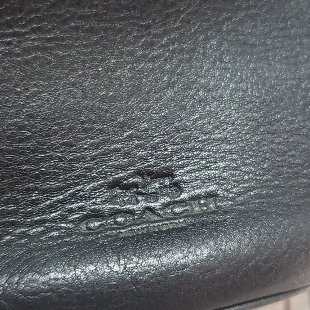 Coach black leather vintage duffle bag